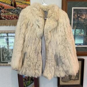 Vintage 60s RARE Authentic Silver Fox Women’s Designer Fur Coat Size Medium